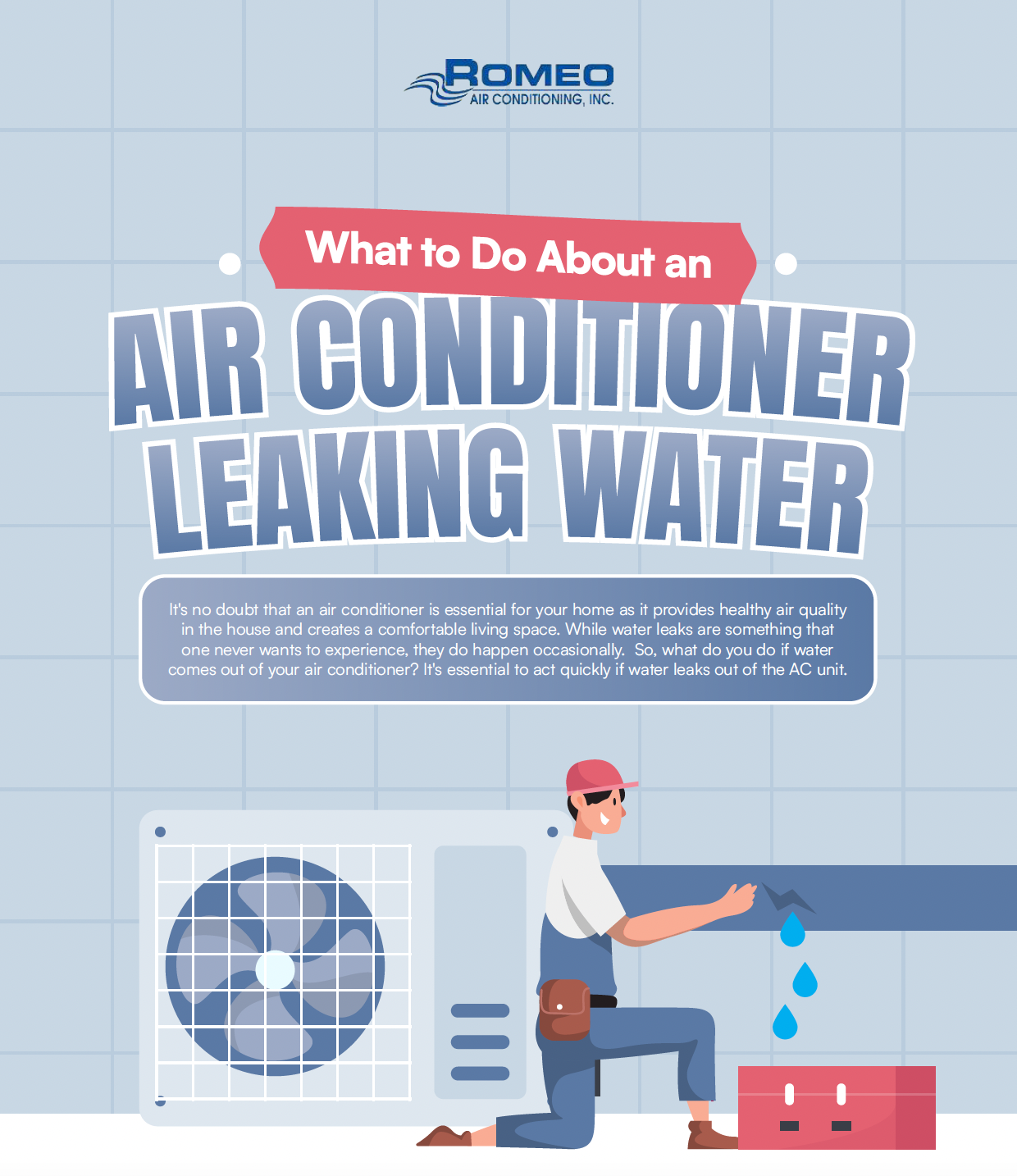 What to do about an air conditioner leaking water